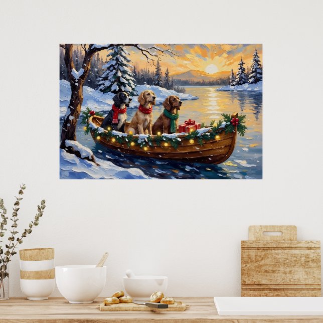 Poster English Setter Christmas Boat Holiday (Cozinha)