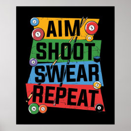 Poster engraçada Billiards ama arte