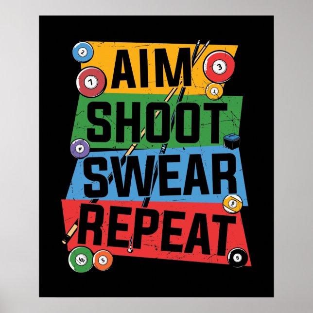 Poster engraçada Billiards ama arte (Frente)