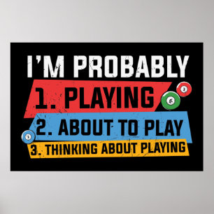 Poster engraçada Billiards ama arte