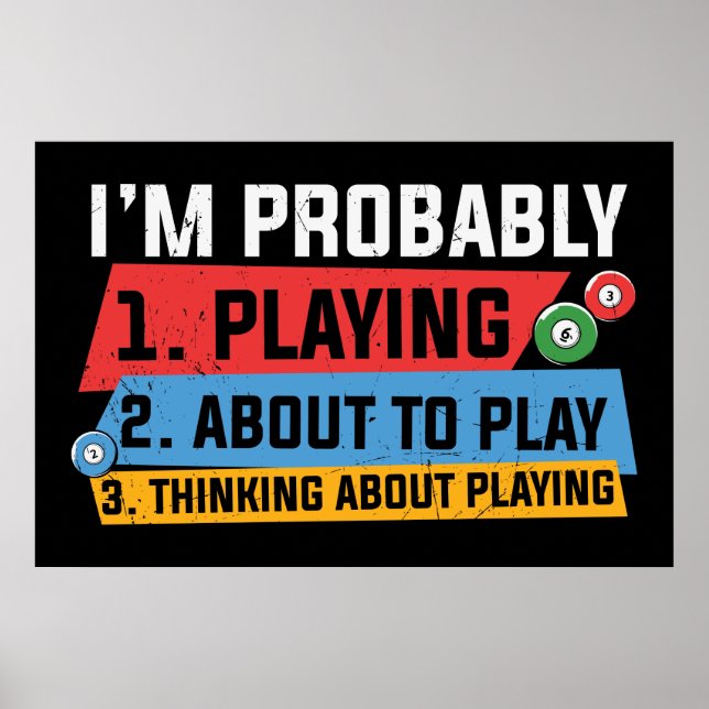 Poster engraçada Billiards ama arte (Frente)