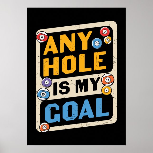Poster engraçada Billiards ama esportes (Frente)
