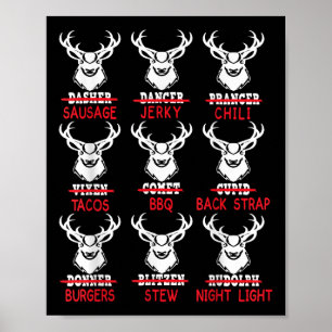 Poster Engraçada Caça Papais noeis Tee Men Hunter Chri