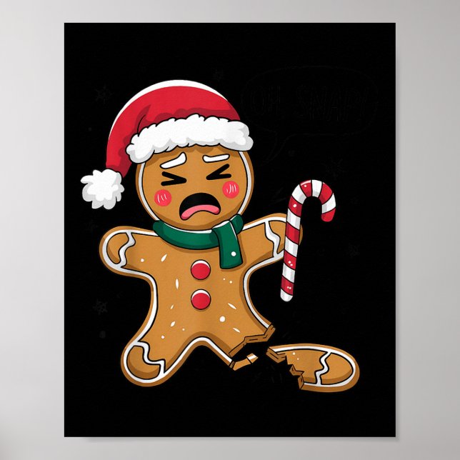 Poster Engraçada Cachorro de Gingerpão Cachorro de Natal (Frente)