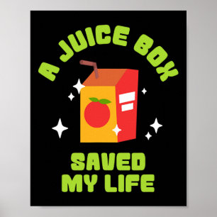 Poster Engraçada Caixa de Suco Salvou Minha Diabetes Tipo
