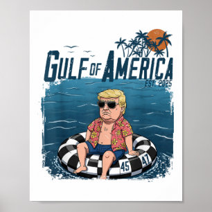 Poster Engraçada Camisa Do Golfo Dos Eua América no Leste