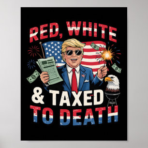 Poster Engraçada Camisa Vermelha Branco E Tributada À For