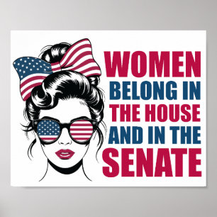 Poster Engraçada Feminista Americana Citação Política