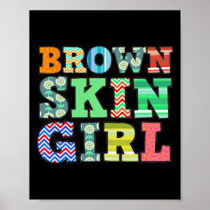 Poster Engraçada Garota Marrom Presente Melanin Queen Jun