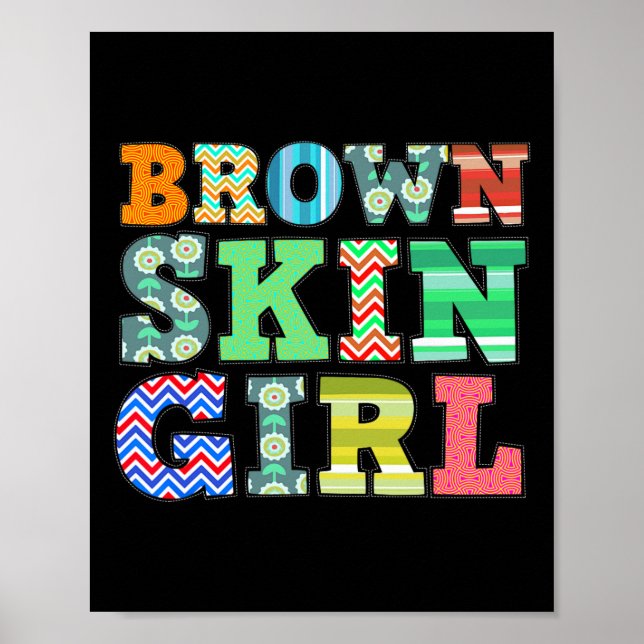 Poster Engraçada Garota Marrom Presente Melanin Queen Jun (Frente)
