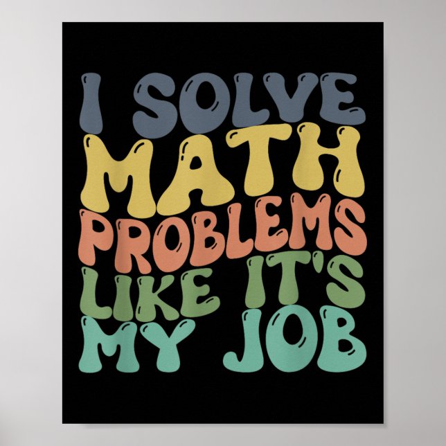 Poster Engraçada Piada de Professores de Matemática Homen (Frente)