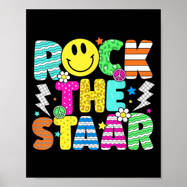 Poster Engraçada Rock The Staar Testing Day Professora Ki (Frente)