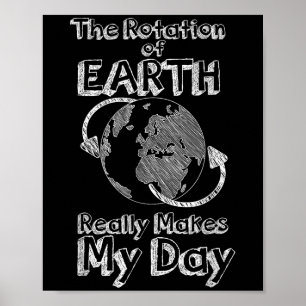 Poster Engraçada Rotação Científica Da Terra Realmente Fa