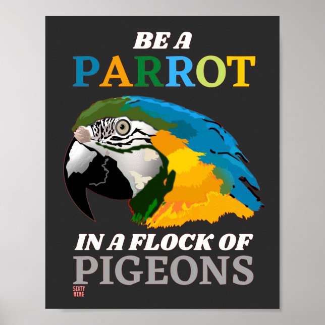 poster engraçada "SER UM PARROT..." (Frente)