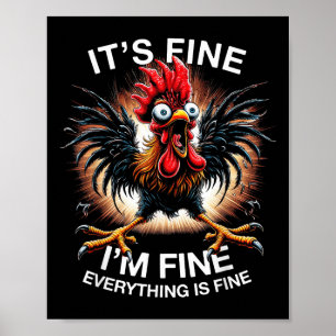 Poster Engraçada Tea Gráfica É Fine Im Fine Weiry Chi