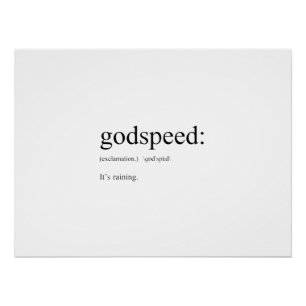 Póster Engraçadas definições em inglês: Godspeed
