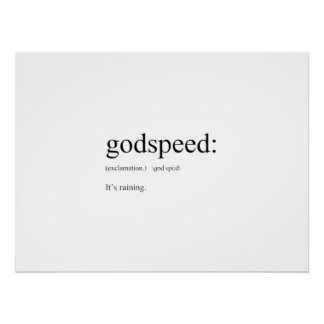 Póster Engraçadas definições em inglês: Godspeed