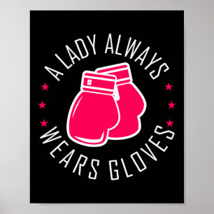 Poster Engraçadas Luvas Rosa A Boxer Para Camiseiros Boxa