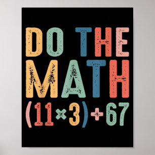Poster Engraçado 100 Dias Equação Matemática Escolar Faça