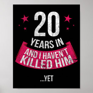 Poster Engraçado 20 de Casamento do Aniversário Esposa Do