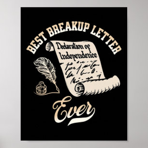 Poster Engraçado 4ª melhor carta de 4 de julho História d