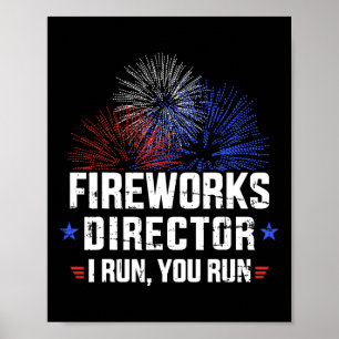 Poster Engraçado 4º De Julho Diretor De Fogos De Artifíci