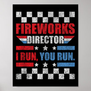 Poster Engraçado 4º De Julho Diretor De Fogos De Artifíci
