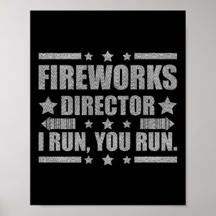 Poster Engraçado 4º De Julho Diretor De Fogos De Artifíci