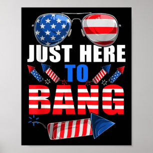 Poster Engraçado 4 De Julho Dos Eua Pulseiam Fogos De Art
