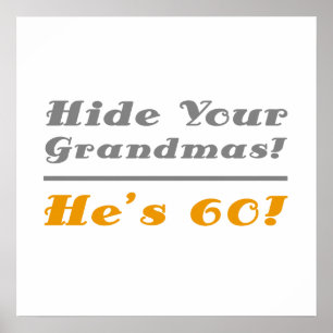 Póster Engraçado 60º Aniversário Oferta Para Ele