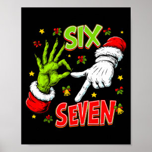 Poster Engraçado 67 Mão de Papai Noel Natal Seis Sete Mem