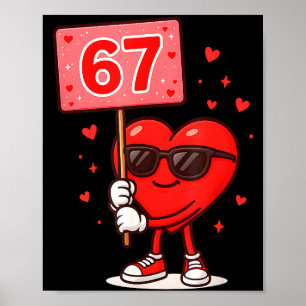 Poster Engraçado 67 Meme Fofo Dia dos Namorados Seis Sete