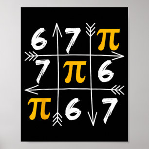 Poster Engraçado 67 seis sete dia 3.14 meme de matemática