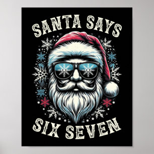 Poster Engraçado 6-7 Meme Natal Papai Noel Seis Sete 67 X