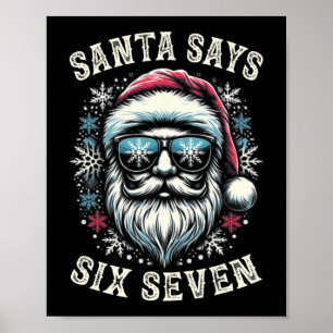Poster Engraçado 6-7 Meme Natal Papai Noel Seis Sete Brai