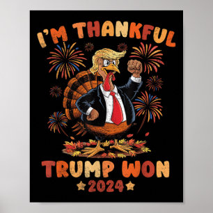 Poster Engraçado Ação de Graças 2024 Vencedores das Eleiç