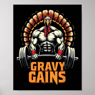 Poster Engraçado Ação de Graças Turquia Gravidade ganha m