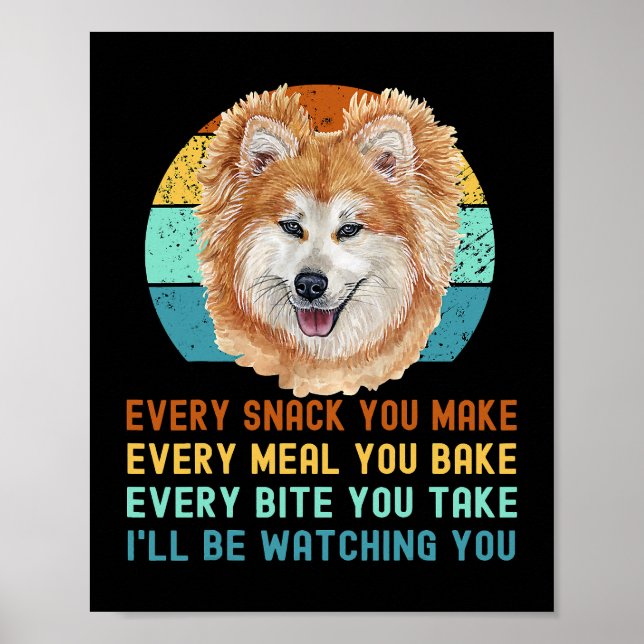 Poster Engraçado Akita Inu ou Cachorro Kuma Inu Cada lanc (Frente)