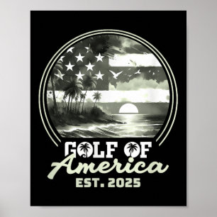 Poster Engraçado América Americana Shirt Golfo Dos Eua Am