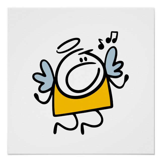 Póster Engraçado anjo cantor (Frente)