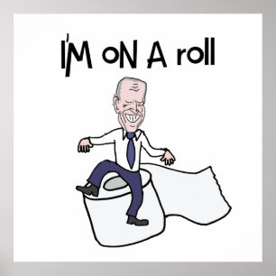 Poster Engraçado Anti-Biden em uma Rolha de Papel de Banh