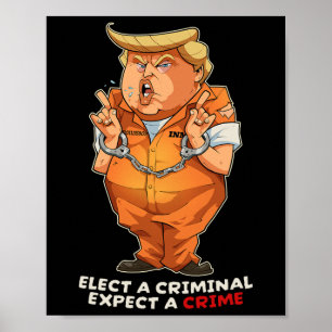 Poster Engraçado Anti-trump Eleja Um Criminoso Crimes Eng