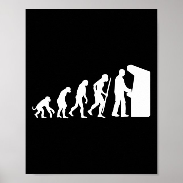 Poster Engraçado Arcade Evolution Arcade Antigo Gama de V (Frente)