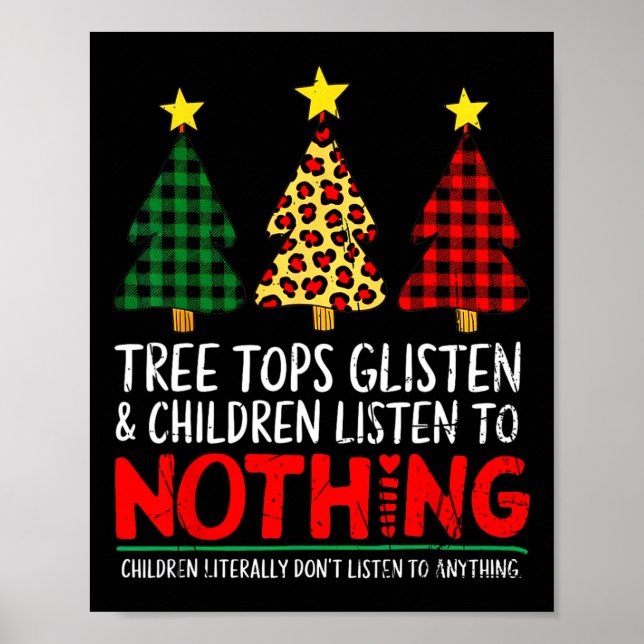 Poster Engraçado Árvores De Natal Humor Pai Para Professo (Frente)