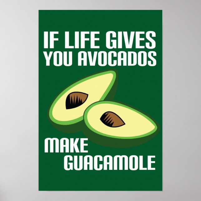 Póster Engraçado Avocado Faça Piada Guacamole (Frente)