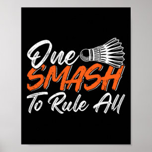 Poster Engraçado Badminton Humor Smash Shuttle Birdie Esp