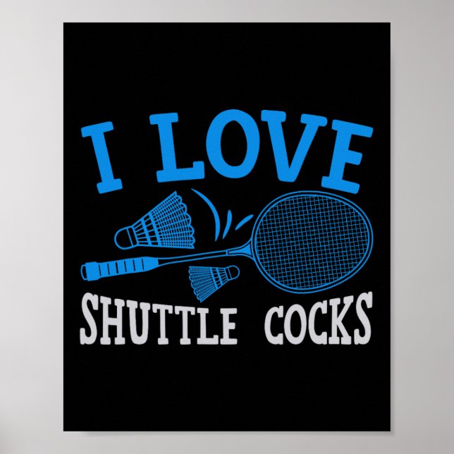 Poster Engraçado Badminton Humor Smash Shuttle Birdie Esp (Frente)