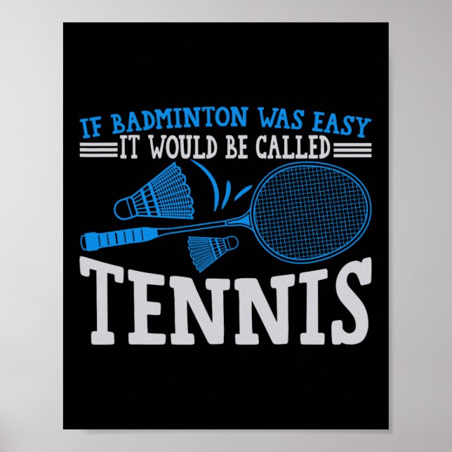 Poster Engraçado Badminton Humor Smash Shuttle Birdie Esp (Frente)