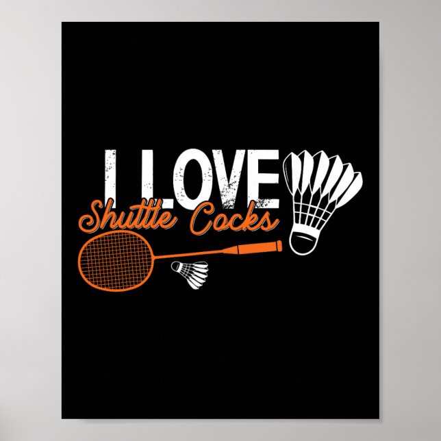 Poster Engraçado Badminton Humor Smash Shuttle Birdie Esp (Frente)