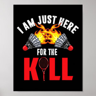 Poster Engraçado Badminton Lover Camisa Badminton Player